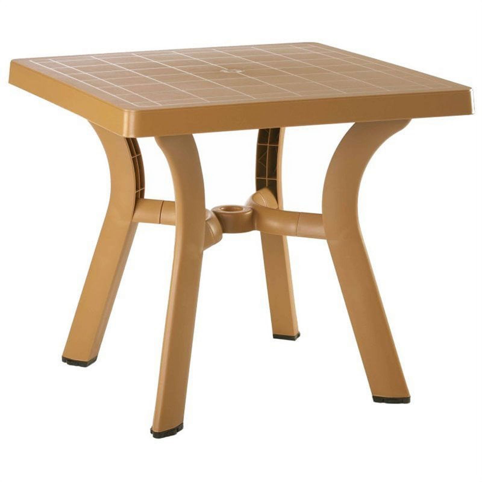 Atlin Designs 31" Resin Square Dining Table in Teak Brown - image 1 of 3