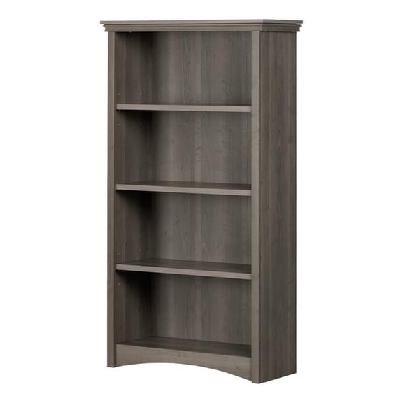 Atlin Designs 4 Shelf Bookcase in Gray Maple