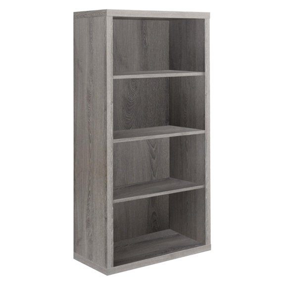 Atlin Designs 4 Shelf Bookcase with Adjustable Shelf in Dark Taupe