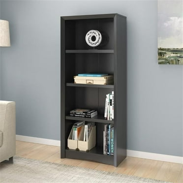 Atlin Designs 4-Shelf Tall Modern Engineered Wood Bookcase in Black