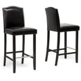 thumbnail image 1 of Atlin Designs 44.5"H Modern Wood/Faux Leather Bar Stool in Black (Set of 2), 1 of 3