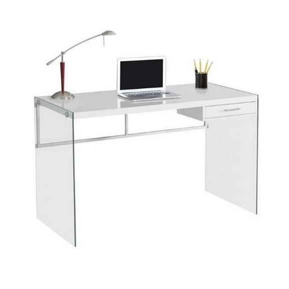 Atlin Designs 48" Writing Desk in Glossy White