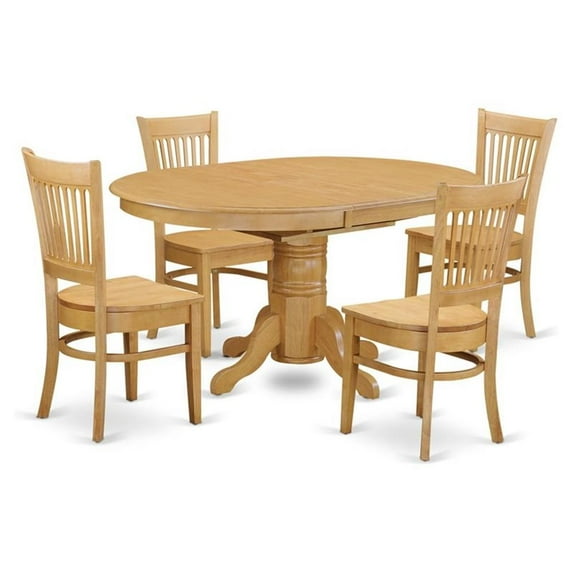 Atlin Designs 5-piece Dining Room Set with Table and 4 Chairs in Oak