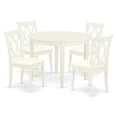 thumbnail image 1 of Atlin Designs 5-piece Dining Set with Fabric Chairs in Linen White, 1 of 6