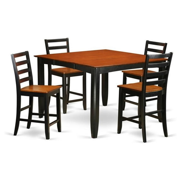 Atlin Designs 5-piece Wood Dining Set in Black and Cherry