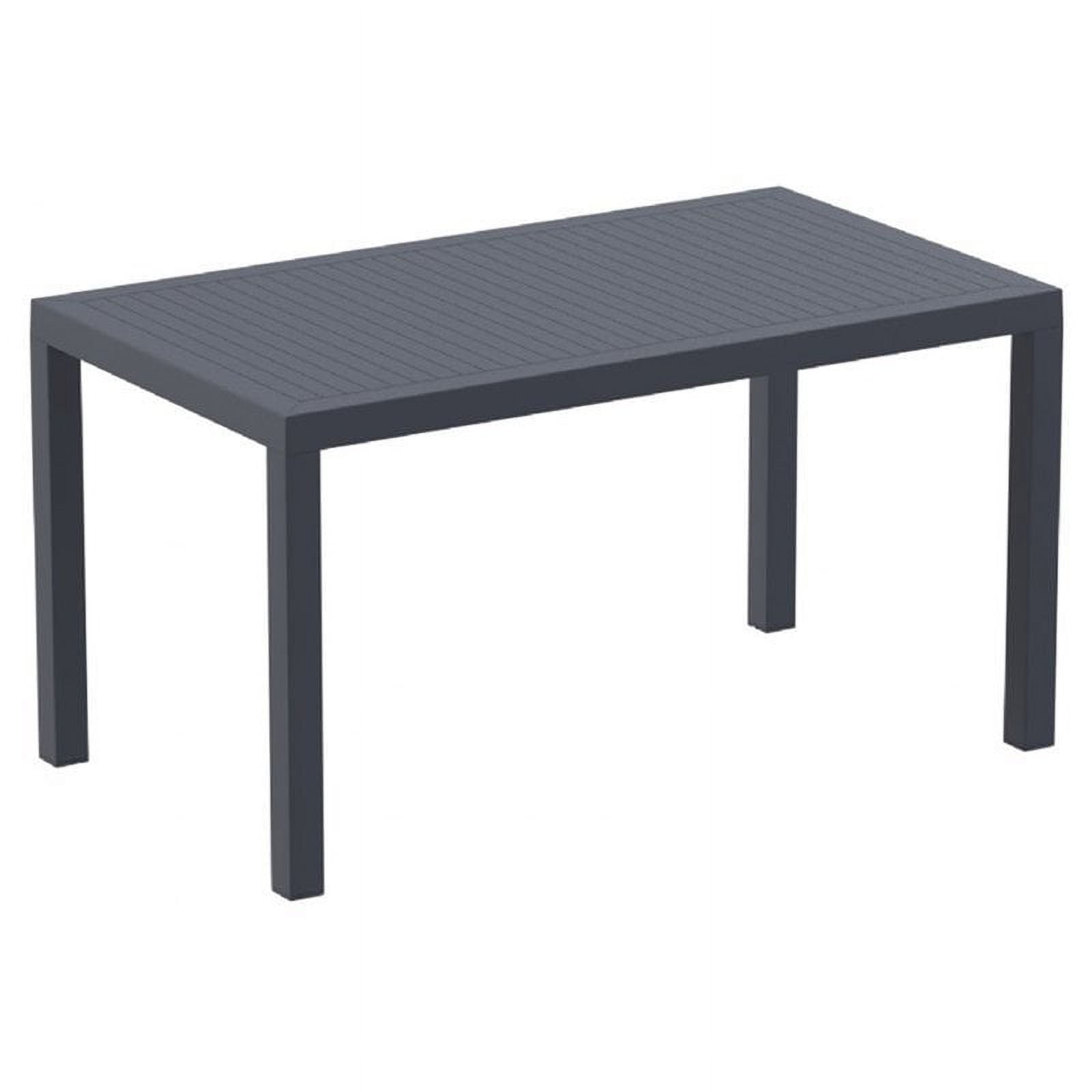 Atlin Designs 55" Resin Patio Dining Table in Dark Gray, Commercial