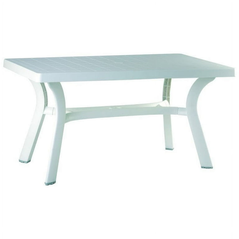 White resin outdoor dining table sale