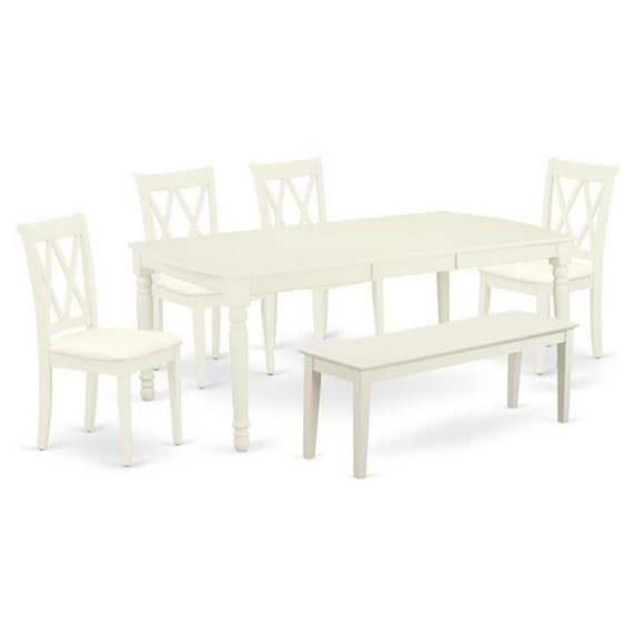 Atlin Designs 6-piece Wood Dining Set in Linen White