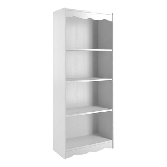 Atlin Designs 60" Adjustable Engineered Wood Tall Bookcase w/ 4 Shelves in White