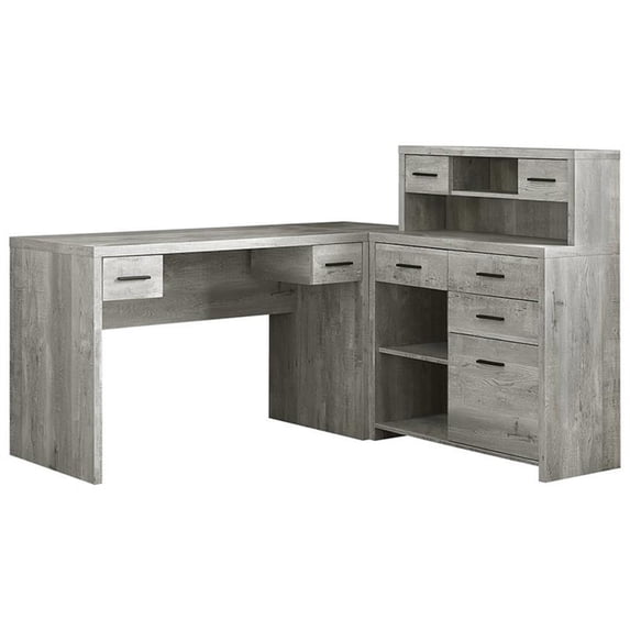 Atlin Designs 63" L Shaped Computer Desk in Gray