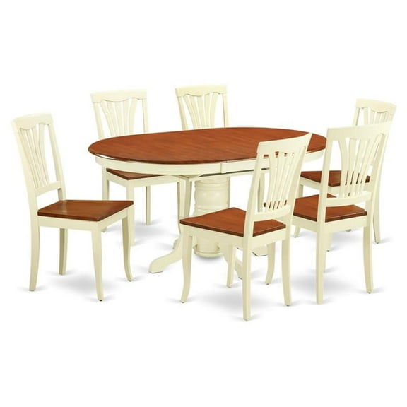 Atlin Designs 7-piece Wood Dinette Set in Buttermilk/Cherry