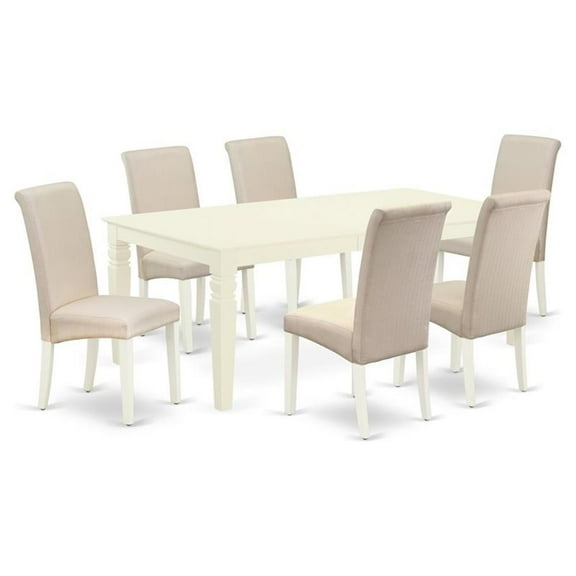 Atlin Designs 7-piece Wood Dinette Set in Linen White/Cream