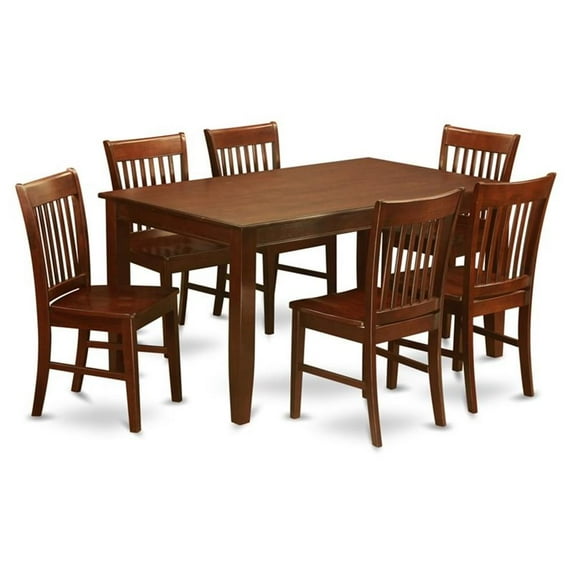Atlin Designs 7-piece Wood Dining Room Table Set in Mahogany