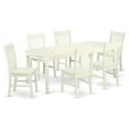 thumbnail image 1 of Atlin Designs 7-piece Wood Kitchen Table Set in Linen White, 1 of 6