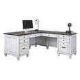 thumbnail image 1 of Atlin Designs 8 Drawers Two Tone Contemporary Wood L-Desk in White, 1 of 9