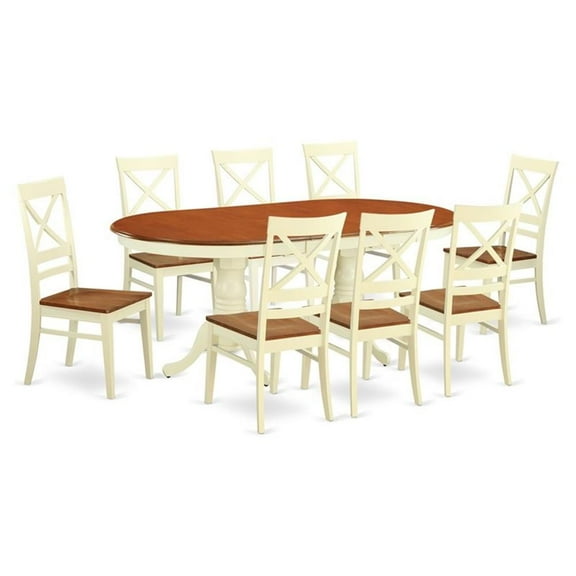 Atlin Designs 9-piece Kitchen Table Set in Buttermilk/Cherry