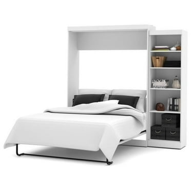 Atlin Designs 90" Queen Wall Bed with Storage in White