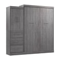 thumbnail image 1 of Atlin Designs 90" Transitional Wood Queen Wall Bed Kit with 3 Drawer Set in Gray, 1 of 11