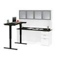 thumbnail image 1 of Atlin Designs Adjustable L Desk with Hutch in Deep Gray and White, 1 of 1