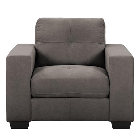 Atlin Designs Club Tufted Chenille Fabric Chair in Gray