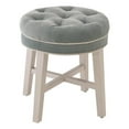 thumbnail image 1 of Atlin Designs Coastal Wood/Fabric Backless Vanity Stool in Blue, 1 of 1