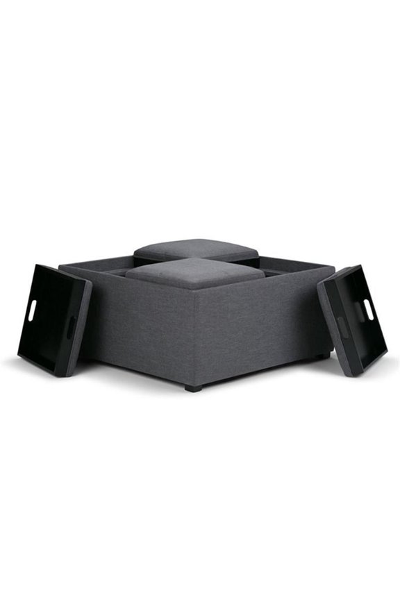 Coffee Table Storage Ottoman in Gray