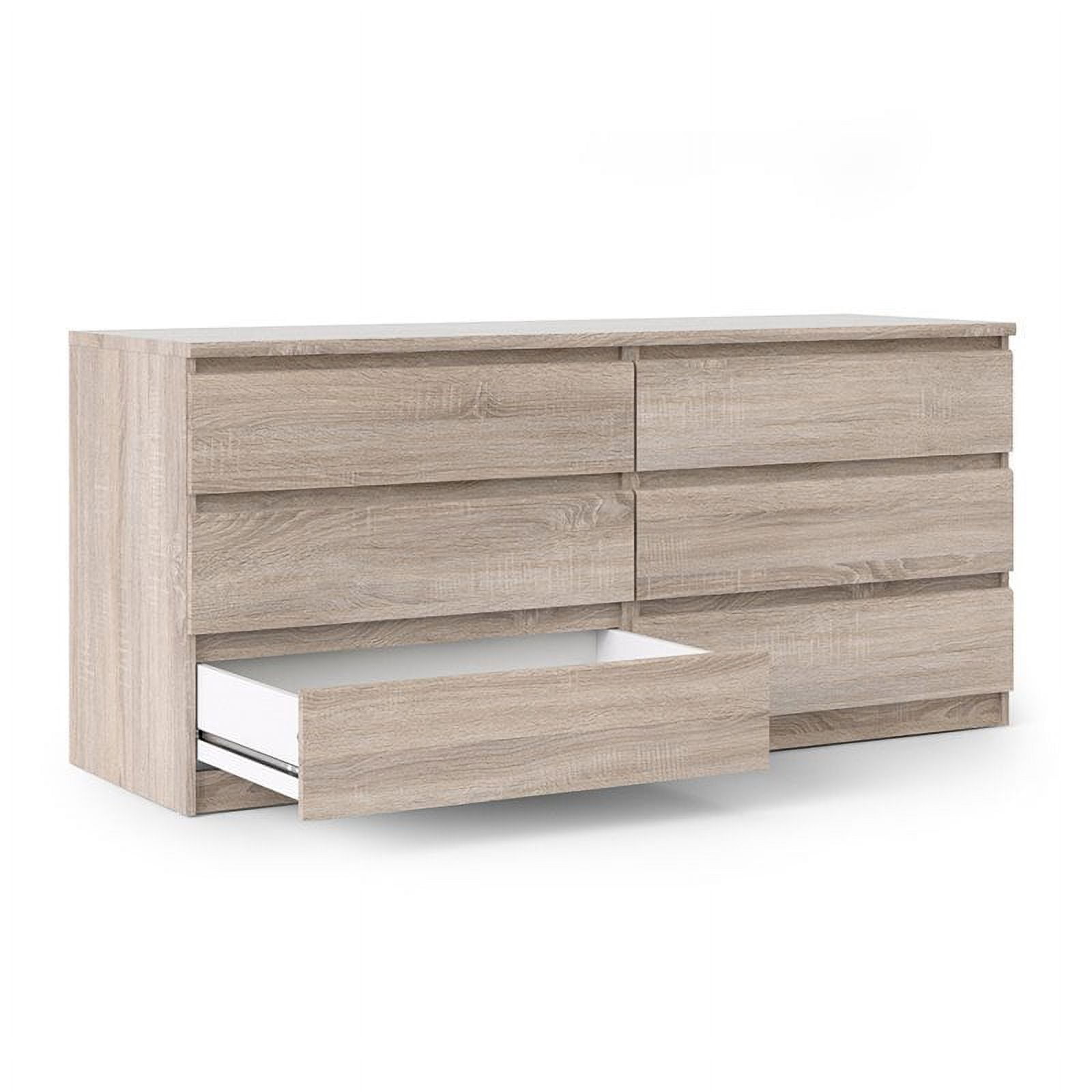 Atlin Designs Modern 6 Drawer Double Dresser Bedroom Chest in Truffle