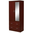 thumbnail image 1 of Atlin Designs Contemporary Wood 2-Door and 2-Drawer Armoire in Mahogany, 1 of 5