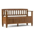 thumbnail image 1 of Atlin Designs Solid Wood Medium Saddle Brown Entryway Bench Rectangular Lift-Up 48", 1 of 5