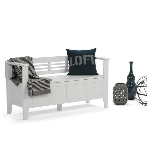 Atlin Designs Entryway Storage Bench in White