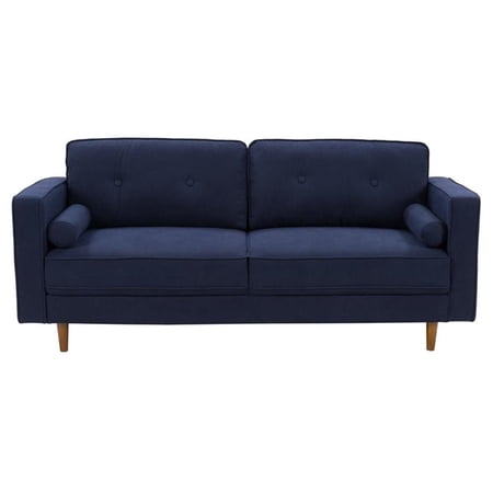 Atlin Designs Fabric Upholstered Modern Sofa in Navy Blue