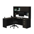 thumbnail image 1 of Atlin Designs L Desk with Hutch in Deep Gray and Black, 1 of 3