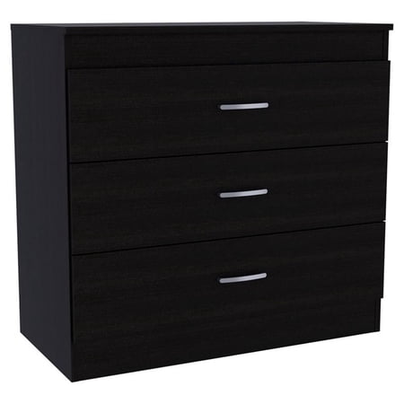 Atlin Designs Modern 3-Drawer Wood Bedroom Dresser in Black