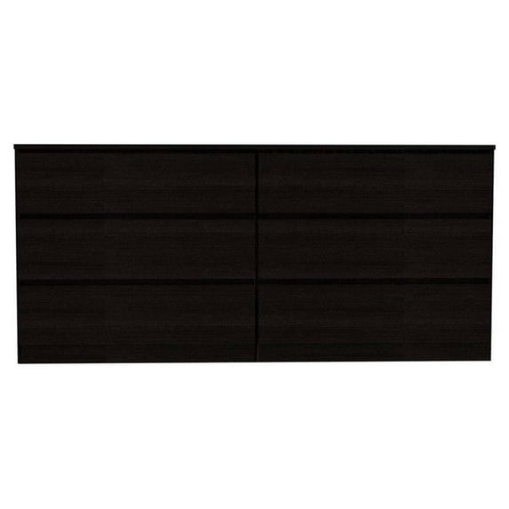 Atlin Designs Modern 6-Drawer Wood Bedroom Double Dresser in Black