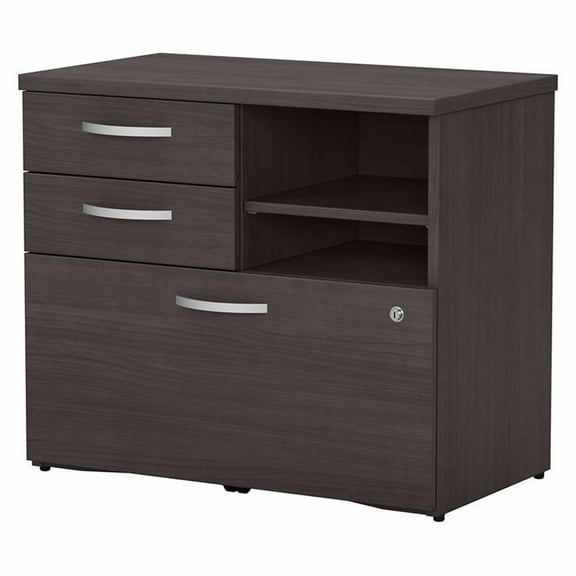 Atlin Designs Modern Office Storage Cabinet with Drawers in Storm Gray