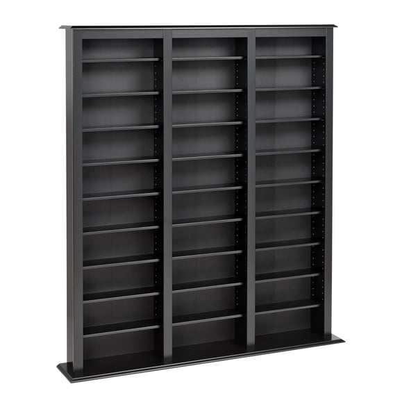Atlin Designs Modern Wood 64" Triple Media Storage Rack in Espresso