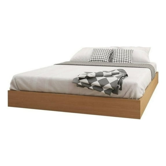 Atlin Designs Modern Wood Queen Platform Bed with Slats in Natural Maple