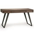 thumbnail image 1 of Atlin Designs Solid Wood 2-Drawers Desk in Rustic Natural Aged Brown, 1 of 15