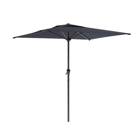 Atlin Designs Square Fabric/Steel Tilting Patio Umbrella in Black/Dark Gray