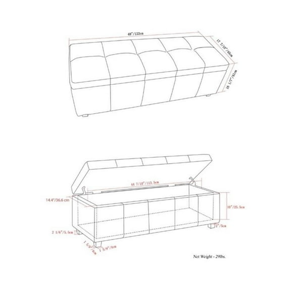 Atlin Designs Storage Bench in Gray