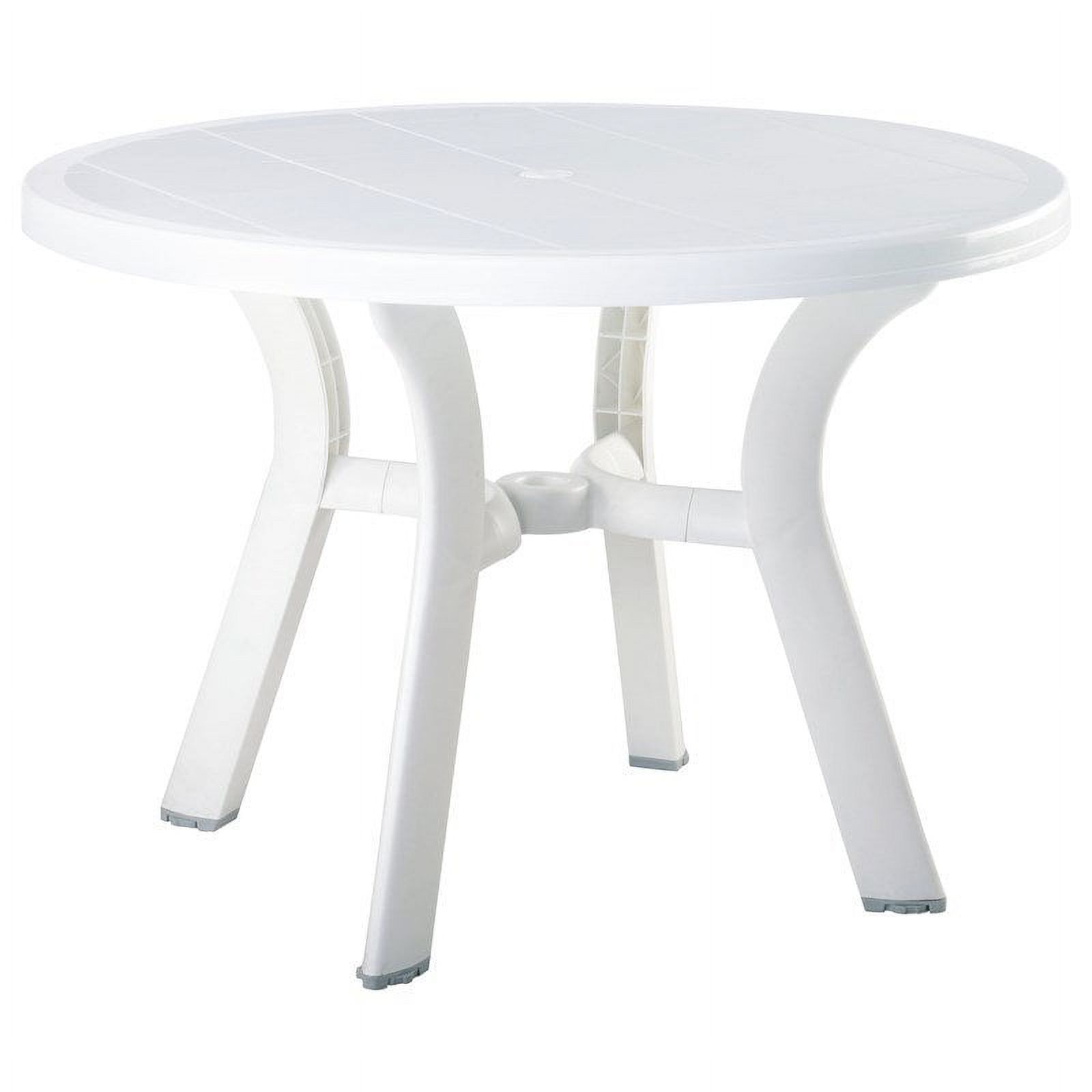 Atlin Designs Traditional 42" Round Resin Patio Dining Table in White