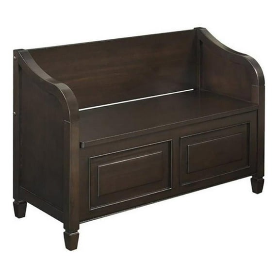 Atlin Designs Traditional Wood Entryway Storage Bench in Chestnut Brown