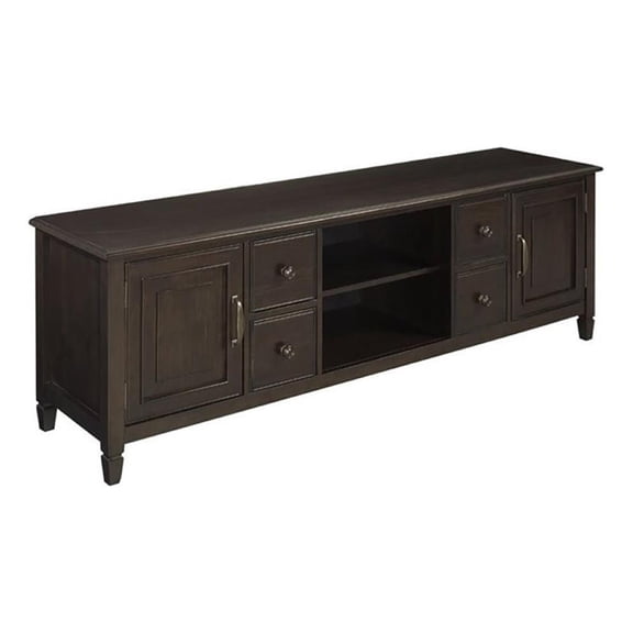Atlin Designs Transitional Wood TV Stand for TVs up to 72" in Chestnut Brown