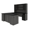 thumbnail image 1 of Atlin Designs Transitional Wood U Shaped Computer Desk in Black/Bark Gray, 1 of 5
