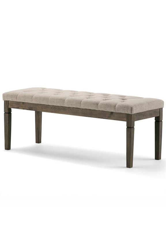 Tufted Living Room Bench in Natural