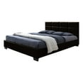 thumbnail image 1 of Atlin Designs Upholstered Queen Leather Platform Bed in Brown, 1 of 4