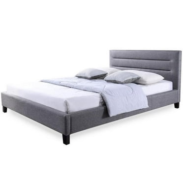 Atlin Designs Upholstered Queen Platform Bed in Gray