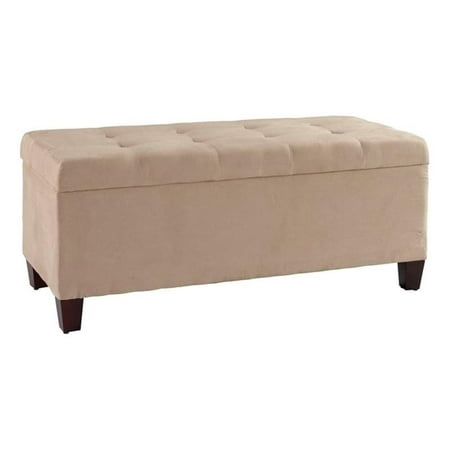 Atlin Designs Upholstered Beige Storage Ottoman Rectangular Ample Storage 48"W x 20"D Unassembled
