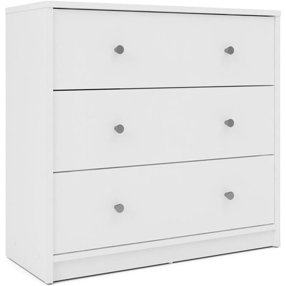 Atlin Designs Urban Style Slim 3 Drawer Bedroom Chest in White