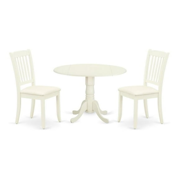 Atlin Designs Wood Dining Set with Linen Seat in Linen White